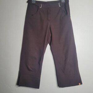 Lucy Adjustable Size S Cropped Athletic Yoga Workout Pants Brown Women's